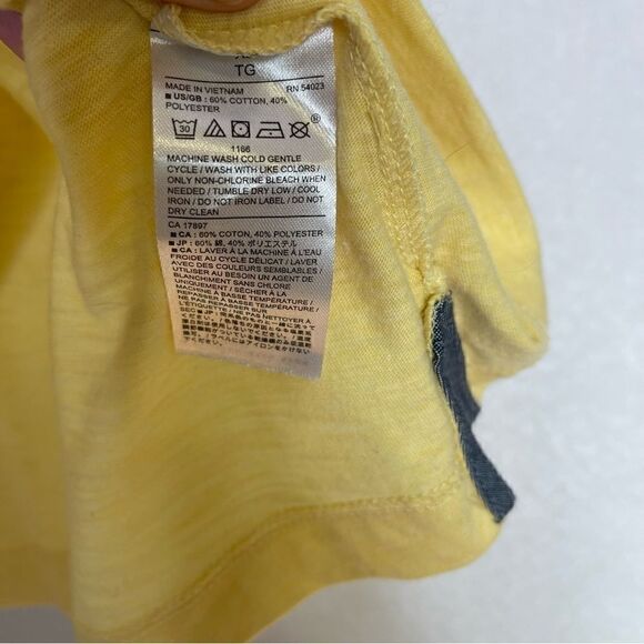 Banana Republic Heathered Short Sleeve Polo Shirt Yellow XL - Picture 3 of 4